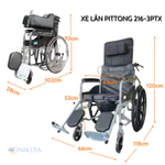 Xe lăn ngã thành giường, sử dụng Pittong dễ sử dụng- Nệm ngồi êm ái, có bô vệ sinh - Chính hãng Nikita — ảnh 2
