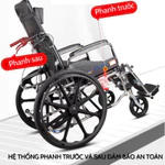 Xe lăn ngã thành giường, sử dụng Pittong dễ sử dụng- Nệm ngồi êm ái, có bô vệ sinh - Chính hãng Nikita — ảnh 3