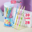 Hộp 20 Bút Chì Khúc 2B Học Sinh Deli Chì Đậm Hình Dễ Thương - Bút Viết Chì Đốt Cho Bé Tập Viết
