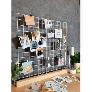 khung gỗ để bàn treo ảnh sinh nhật cưới trang trí ảnh decor tặng đèn nháy+10 kẹp