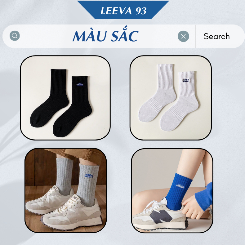 Tất vớ nam nữ cổ cao thể thao chất liệu mềm mịn kiểu dáng năng động T41
