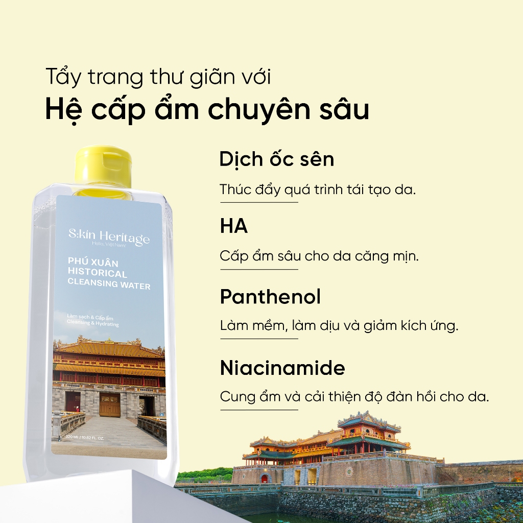 Bộ Sản Phẩm Làm Sạch Sâu & Ngừa Mụn Hiệu Quả SKIN HERITAGE Nước tẩy trang  Phú Xuân 320ml và Sữa rửa mặt Bến Thành 120ml | Shopee Việt Nam