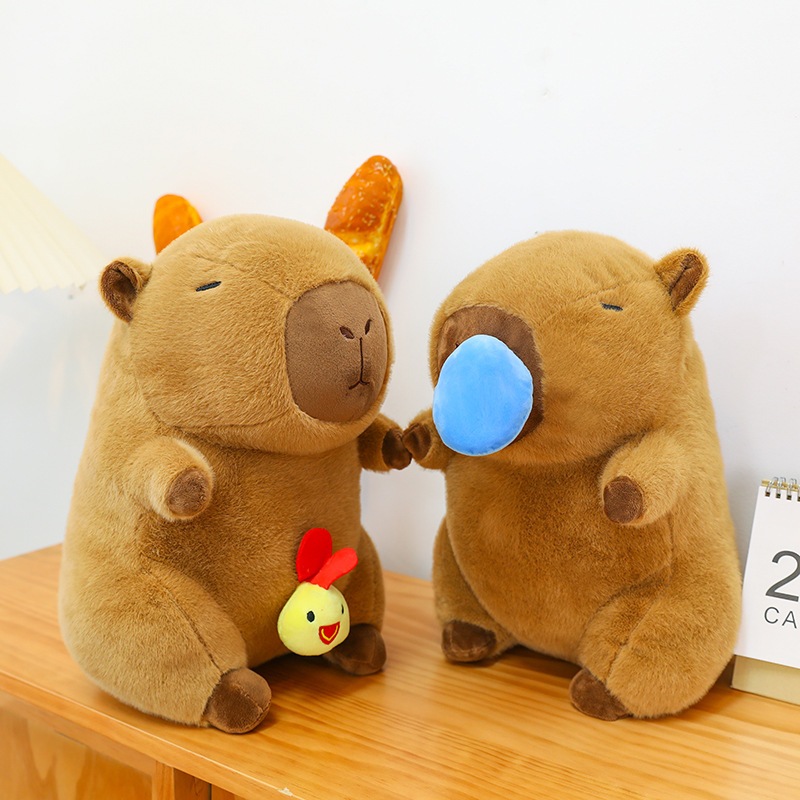 Gấu Bông Chuột Capybara Gà Con Thú Nhồi Bông Capybara Mũi Xanh Đáng Yêu - Babi mama - G136