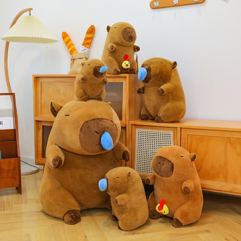 Gấu Bông Chuột Capybara Gà Con Thú Nhồi Bông Capybara Mũi Xanh Đáng Yêu - Babi mama - G136