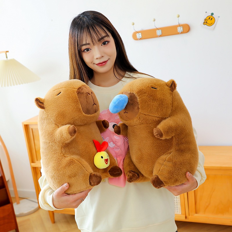 Gấu Bông Chuột Capybara Gà Con Thú Nhồi Bông Capybara Mũi Xanh Đáng Yêu - Babi mama - G136