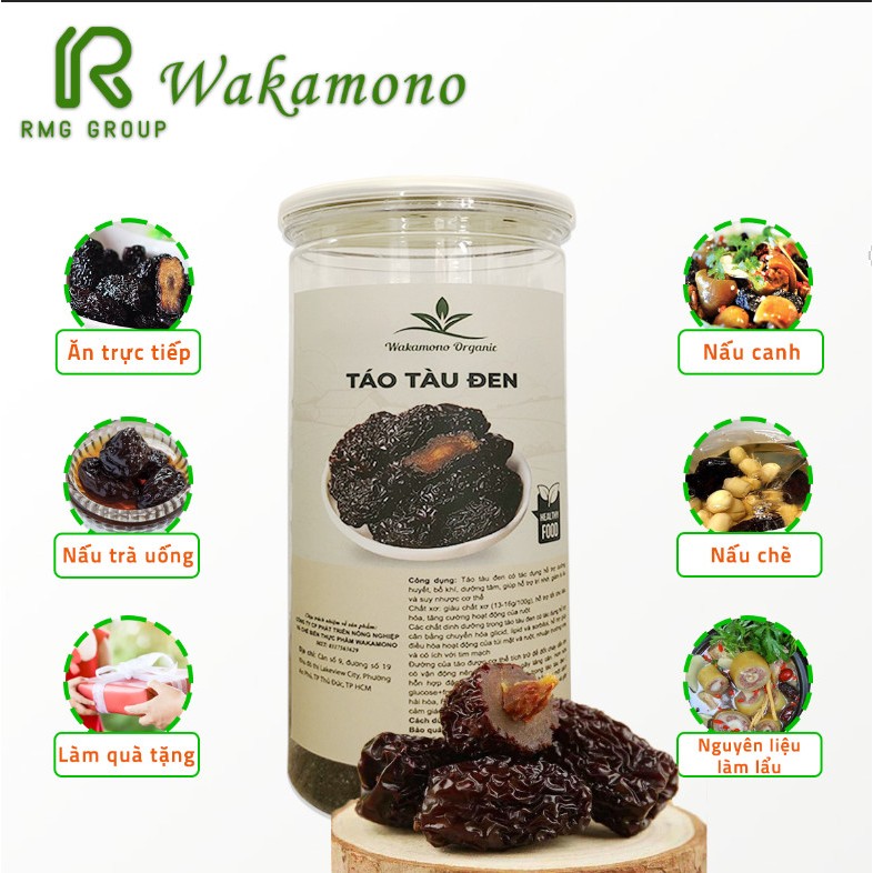 Combo táo Wakmono Organic 1kg táo nhược khương 200-220 quả/kg và táo tàu đen, ăn ngon tốt cho sức khỏe