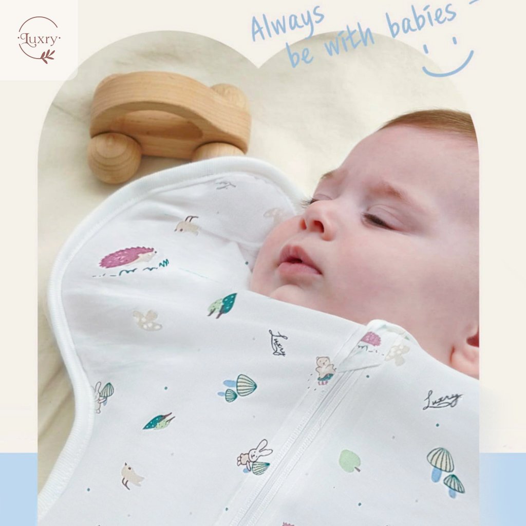Nhộng Chũn Cho Bé Sơ Sinh Luxry Vải Sợi Tre Cao Cấp, Kháng Khuẩn, giúp Trẻ Ngủ Ngon giấc