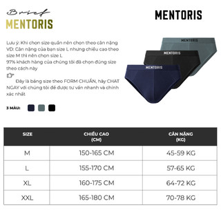 Quần Lót Nam MENTORIS Chất Vải Cotton Cao Cấp, Mềm Mại, Thoáng Khí, Thoải ái MBF01
