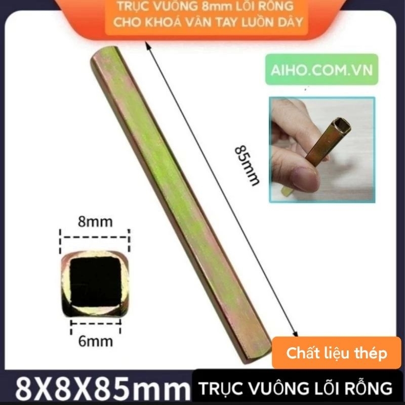 [VUÔNG 8x8] TRỤC VUÔNG 8mm LÕI RỖNG DÀI 85MM PHỤ KIỆN KHÓA THÔNG MINH ...