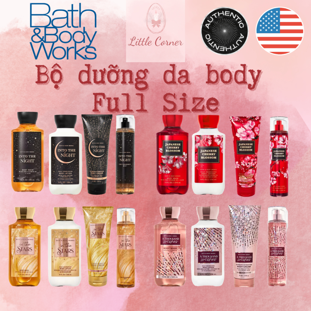 [Full Size] Bộ dưỡng da body BATH AND BODY WORKS BBW Gel tắm - Lotion ...