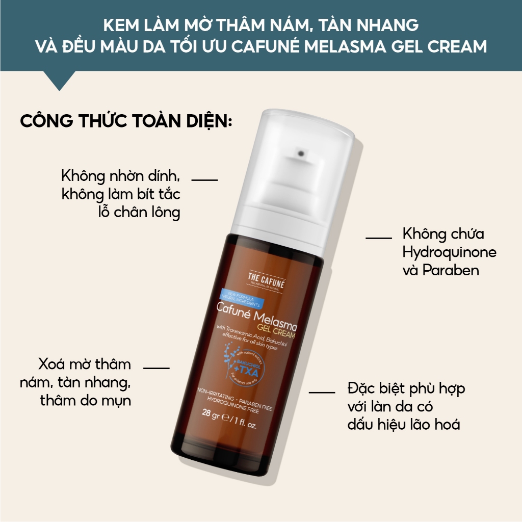 Ưu điểm Cafuné Melasma Gel Cream