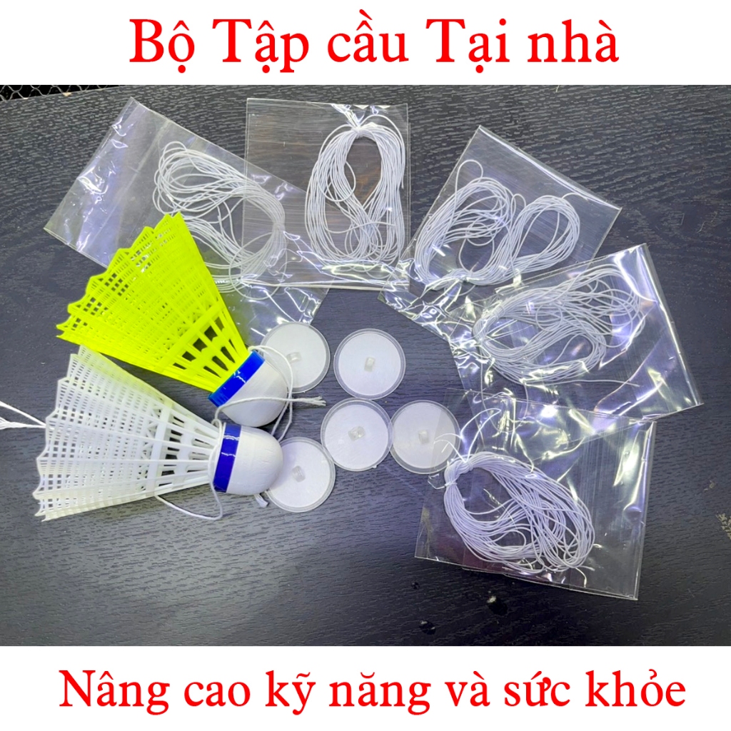 Tập Cầu Lông Tại nhà - Trái Cầu Bay Ngược ( Cầu + 5 dây + 5 Móc)