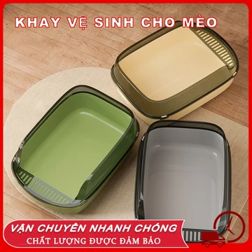 🔥🔥 Nhà vệ sinh cho mèo cỡ vừa tới to lớn size M L chậu thành cao chống văng cát chậu cát mèo nhà cát cho mèo cỡ vừa mèo