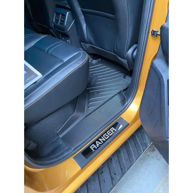 Ốp bậc cửa xe Ford Ranger 2023-2024, Nẹp bước chân Ranger nhựa 3D cao cấp. Bộ 4 miếng chống xước cửa