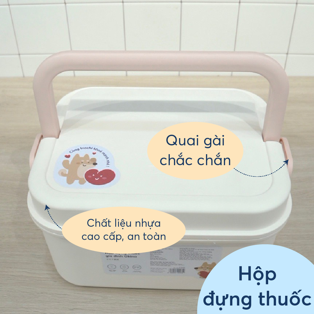 HỘP ĐỰNG THUỐC GIA ĐÌNH Okina Inochi, nhỏ gọn, tiện dụng cho gia đình, văn phòng, trường học