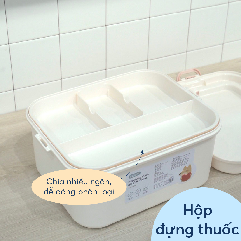 HỘP ĐỰNG THUỐC GIA ĐÌNH Okina Inochi, nhỏ gọn, tiện dụng cho gia đình, văn phòng, trường học