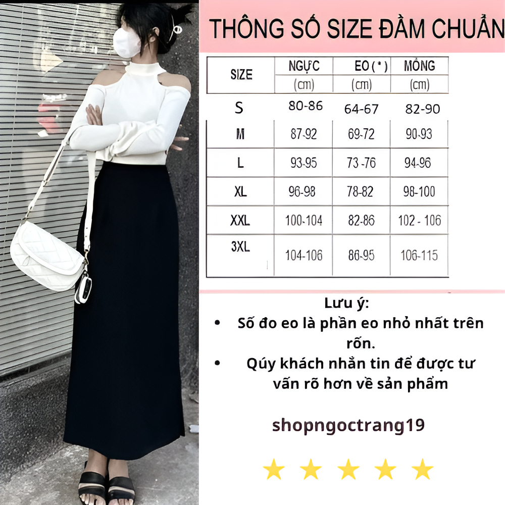 Chân Váy Dáng Dài Suông Sẻ Bên Dài 90cm_Thiết Kế Đặc Biệt Sẻ Bên_shopngoctrang19_Chất Liệu Vitex Loại 1_CV105