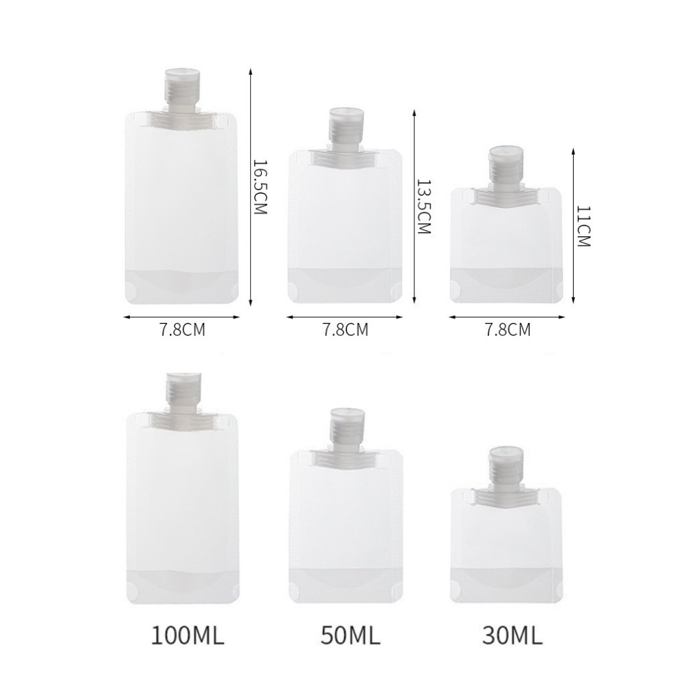 COMBO 10 Túi Chiết Mỹ Phẩm Dầu Gội Sữa Tắm Dầu Xả Du Lịch, Lọ Chiết Có Thể Tái Sử Dụng