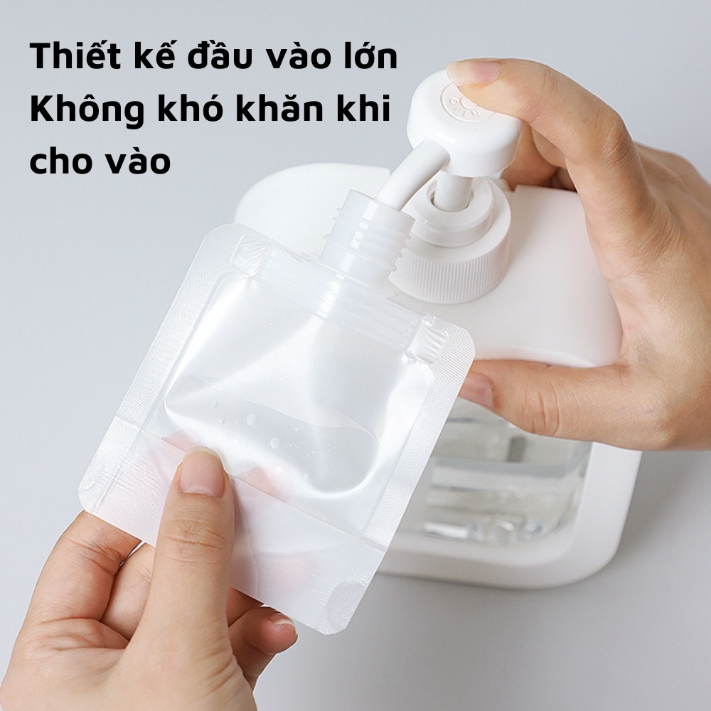 COMBO 10 Túi Chiết Mỹ Phẩm Dầu Gội Sữa Tắm Dầu Xả Du Lịch, Lọ Chiết Có Thể Tái Sử Dụng