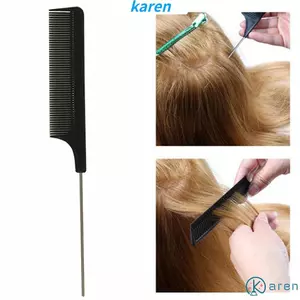 Lược chải tóc đuôi bằng thép chống tĩnh điện màu đen thiết kế chuyên nghiệp, lược tạo kiểu tóc ,Style wig,..