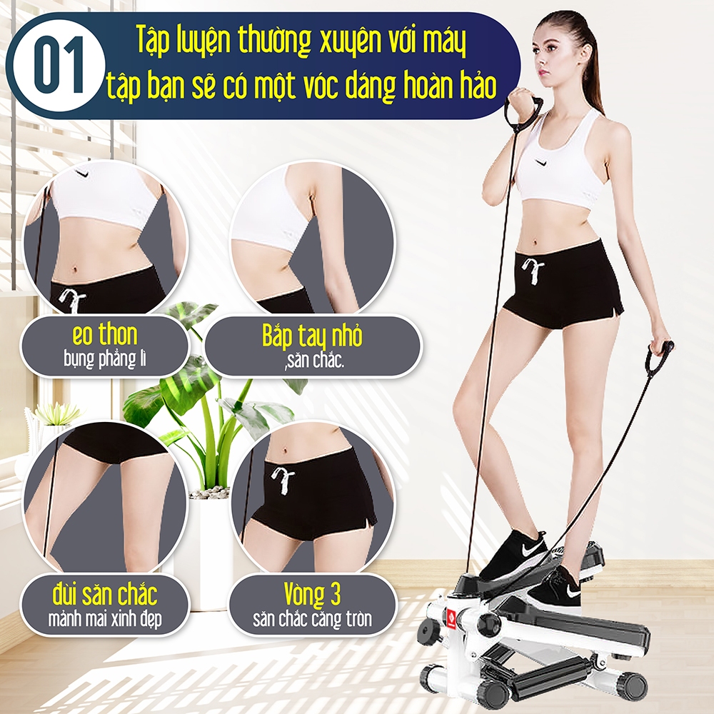 Ảnh BG - Máy Chạy Bộ Tại Chỗ MINI STEPPER MSP101 có dây kéo + đồng hồ 4
