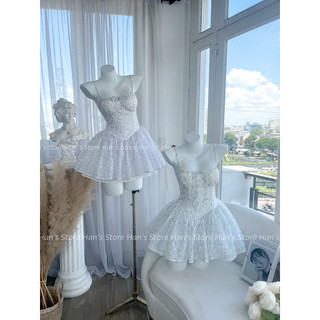 [HAN’S STORE ](ĐÃ ĐIỀU CHỈNH KHÔNG CÒN NGỨA)VÁY REN HOA – CÓ MÚT NGỰC FORM BỒNG BỀNH MÙA HÈ(ẢNH THẬT)