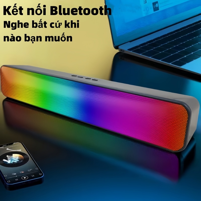 Loa để bàn chơi game với đèn LED RGB, âm trầm tuyệt vời, đèn LED, loa ...