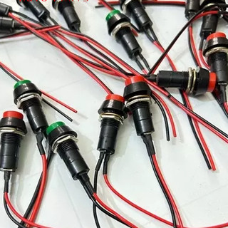 Combo 10 Công tắc ấn còi đề, công tắc ấn bật tắt tròn nhỏ có dây.