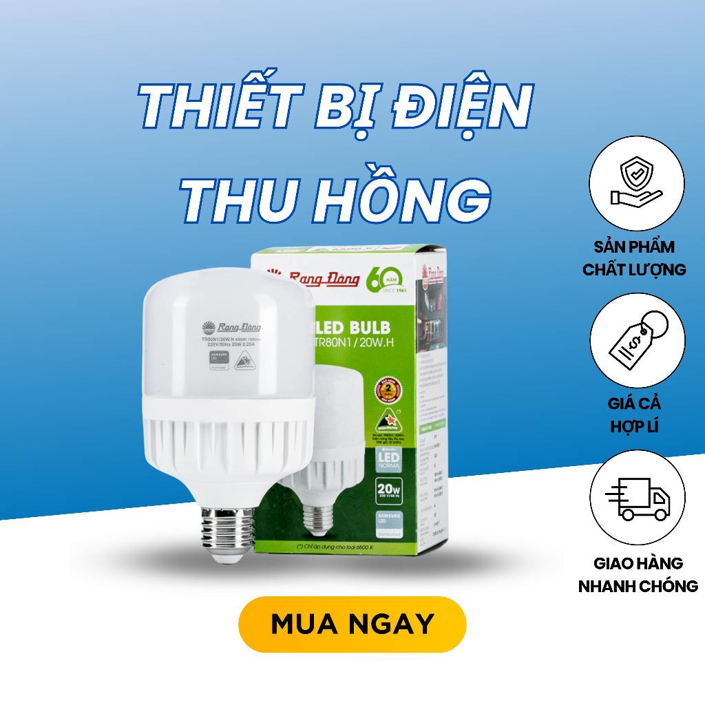 Bóng đèn led BULD trụ Rạng Đông 30W, 40W, 50W siêu sáng, tiết kiệm điện ...