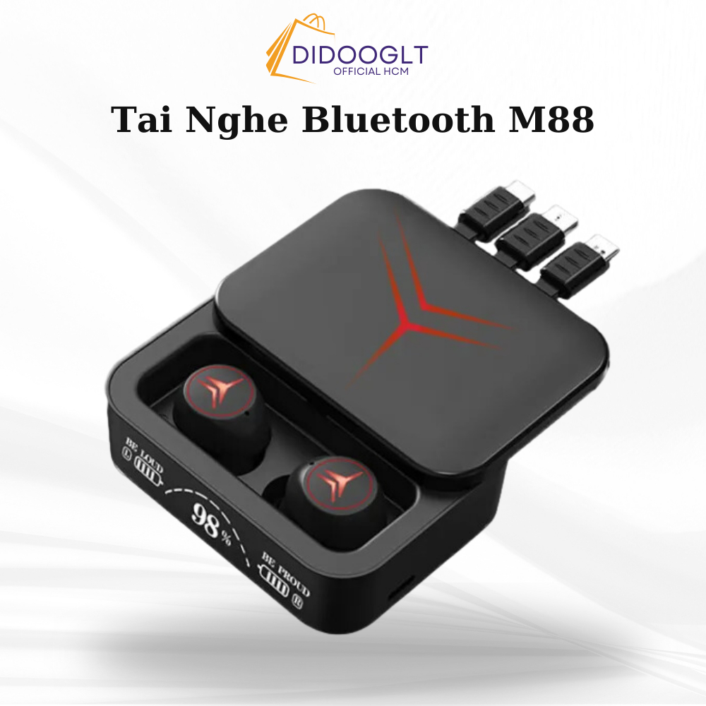 Tai nghe bluetooth Gaming V5.3 M88 Plus cảm ứng, màn hình led, chống ...