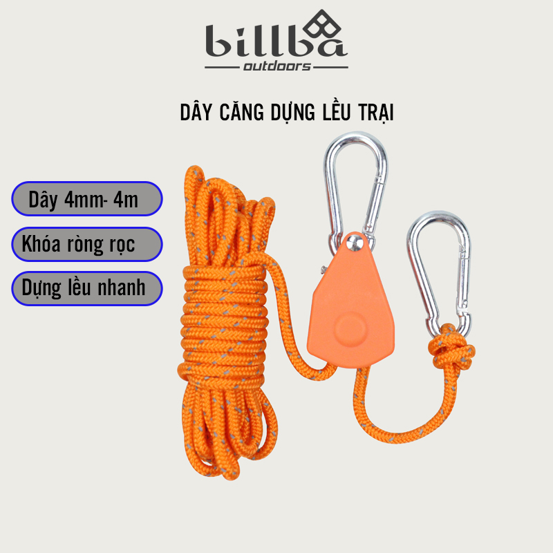 Dây dựng lều 4mm-4M căng dây lều cắm trại khóa chuyên dụng ròng rọc dây ...