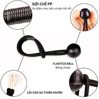Dây Thun Buộc Đồ Ball Bungee DARAVIN 15 Cm 25 Cm Với 100% Lỗi Cao Su Thiên Nhiên Tải 2Kg Libi House
