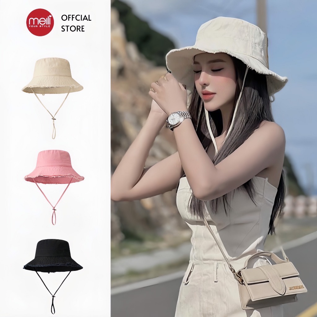 Mũ Bucket Nón Tai Bèo tua rua đi biển du lịch thời trang nữ Rách Viền ...