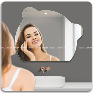 Gương gấu led cảm ứng treo tường trang trí nhà tắm - gương toàn thân decor hình gấu kích thước 60x48cm