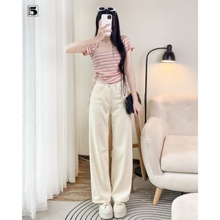Quần Jeans Nữ Dáng Suông Cạp Cao Có Túi Twentyfive Fashion - 5776
