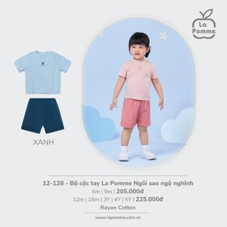 La pomme SS2024 Bộ cộc tay La Pomme Ngôi sao ngộ nghĩnh cho bé
