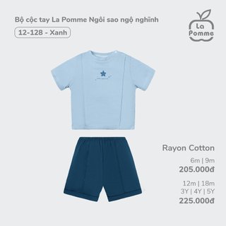 La pomme SS2024 Bộ cộc tay La Pomme Ngôi sao ngộ nghĩnh cho bé