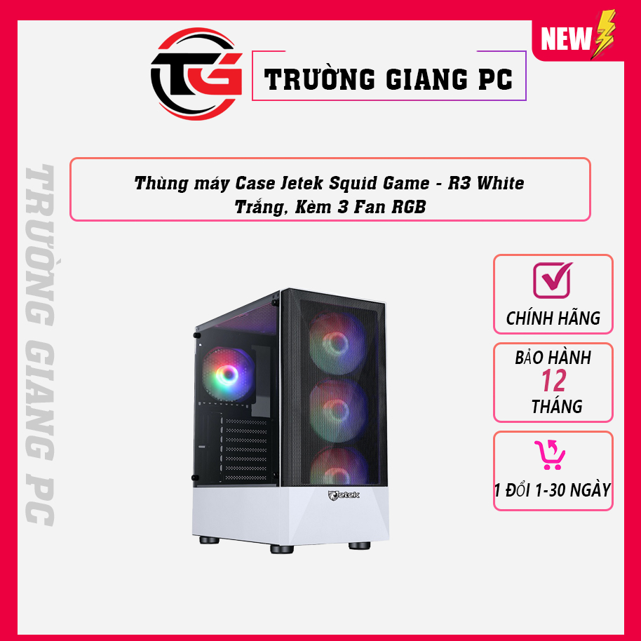 CASE JETEK SQUID GAME R3 WHITE kèm 3 fan led new bảo hành chính hãng ...