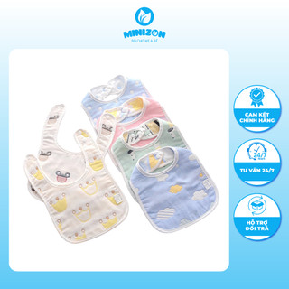 Yếm Bấm Cúc Sợi Tre Bib Cho Bé Đủ Màu Xinh Xắn