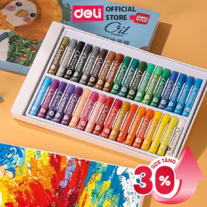 Bút sáp dầu chuyên nghiệp Deli 24/36/48 màu Chất liệu an toàn màu đều Cho học sinh, họa sĩ chuyên, sơn dầu