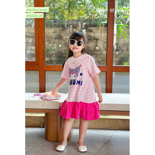 (Ảnh thật) Trang phục hè, Đầm thun lạnh cotton 4C siêu nịnh dáng cho bé họa tiết Kuromi siêu hot 13-45kg hàng loại 1