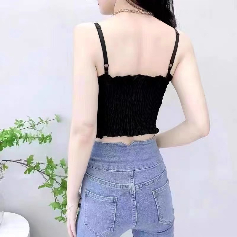 Áo Bra Nữ 2 Dây Khóa Dáng Lửng Có Đệm Ngực Trend Mới 2533