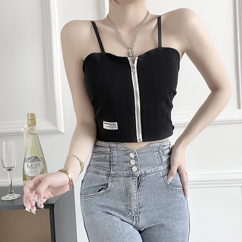 Áo Bra Nữ 2 Dây Khóa Dáng Lửng Có Đệm Ngực Trend Mới 2533