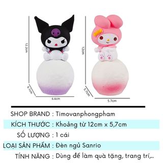 Đèn Ngủ Gấu Dâu Kuromi Cute 3D Mini Xinh Trang Trí Decor Timo DS14