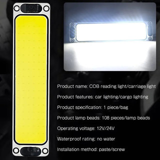 Đèn thùng, đèn led trần xe COB dùng chung điện 12v và 24v.