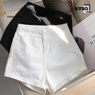 Quần Đùi Nữ Kaki Lưng Cao Trơn, Quần Short Nữ Kaki Cạp Cao Không Túi Ôm Eo Tôn Dáng QU02 RYSO STORE