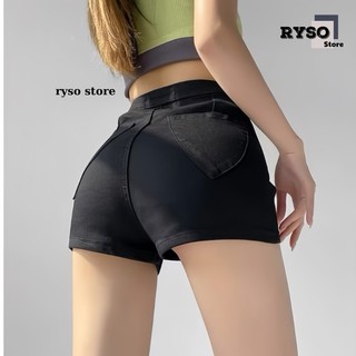 Quần Đùi Nữ Kaki Lưng Cao Trơn, Quần Short Nữ Kaki Cạp Cao Không Túi Ôm Eo Tôn Dáng QU02 RYSO STORE