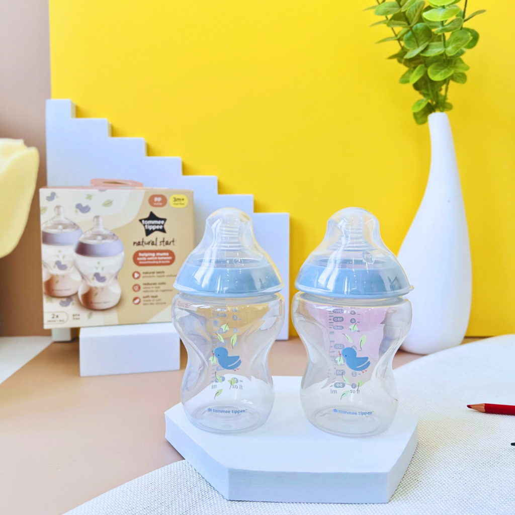 Ảnh Bình Sữa PP Ty Siêu Mềm Tự Nhiên Tommee Tippee Natural Start 260ml, Núm Ty Của Bình 3-6 Tháng, Xanh (Bình Đôi, Tách Lẻ) 4