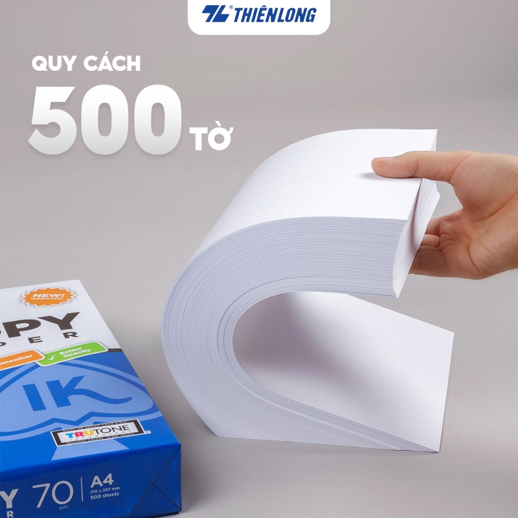 Ảnh Giấy in A4, giấy photo 70gsm IK Copy 500 tờ - Giấy A4 500 tờ không gợn sóng, độ dày cao 4