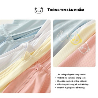 Áo chống nắng cho bé, áo choàng chống nắng cho bé, áo khoác gấu cute cho bé chống tia UV UPF50+
